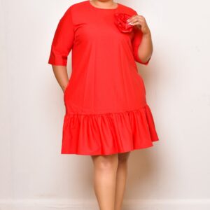 Bold & Beautiful Red Ruffle Dress – Effortless Elegance
