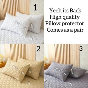 Waterproof Pillow Protector Pair, Fitted Pillowcase, 50×70 cm